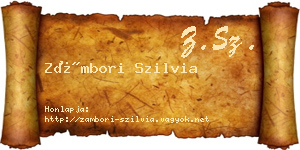 Zámbori Szilvia névjegykártya