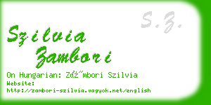 szilvia zambori business card